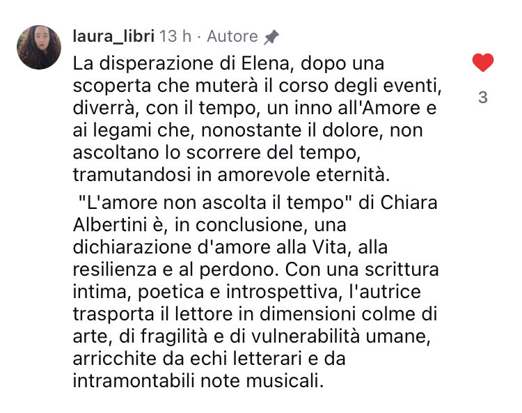Ringrazio di cuore Laura Morelli per questa splendida recensione al mio romanzo #lamorenonascoltailtempo 

<a href="/CasaScrittori/">Casa degli Scrittori</a>