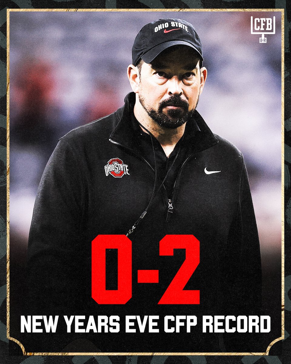 BR_CFB's tweet image. Ohio State has NEVER WON a College Football Playoff game on New Years Eve 🤯

❌ 31-0 L to Clemson (2016)
❌ 42-41 L to Georgia (2022)

Can the Buckeyes re-write history tonight? 👀