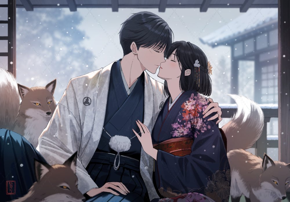 明けましておめでとうございます。本年もよろしくお願いいたします☺️🫶

2026年最初のイラストは寿雛で🦊🐣🌅