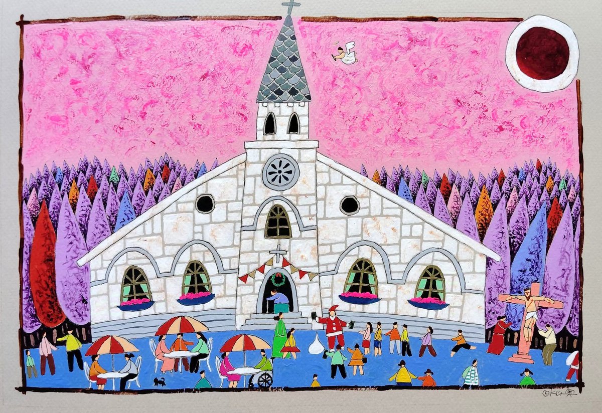 今展示作品 「森の教会のクリスマス」（＠奥村ユズル）