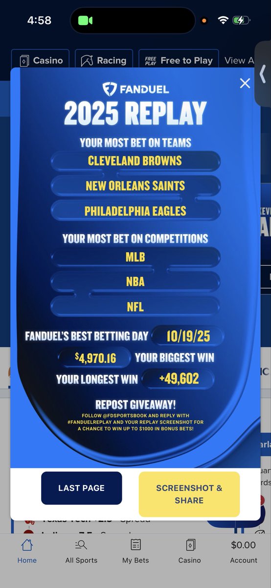 RIQGEEZ's tweet photo. @FDSportsbook  #FanduelReplay https://t.co/NQXzaQxTUa