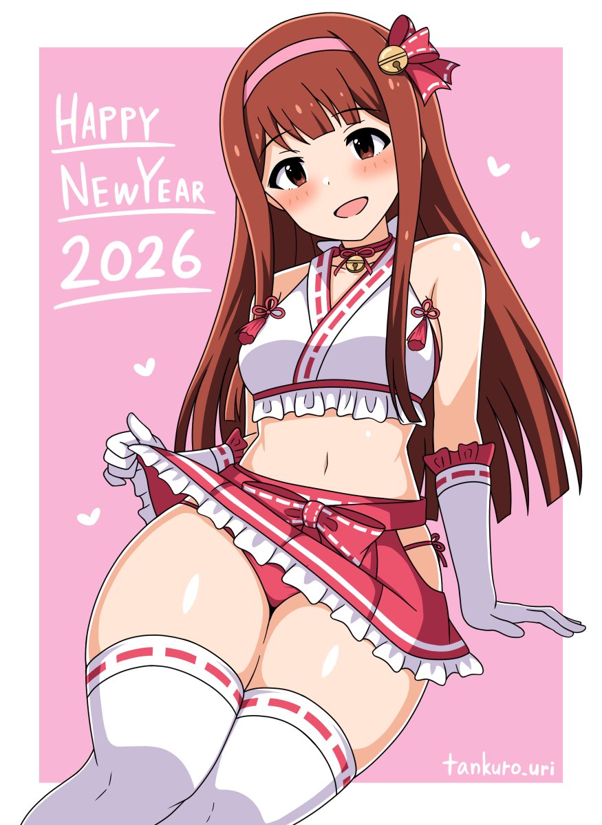 正月絵として、
巫女水着の田中琴葉さん(アイドルマスターミリオンライブ)
今年もどうぞよろしくお願いします～! 