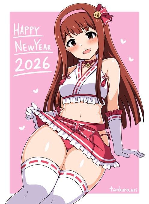 正月絵として、
巫女水着の田中琴葉さん(アイドルマスターミリオンライブ)
今年もどうぞよろしくお願いします～! 