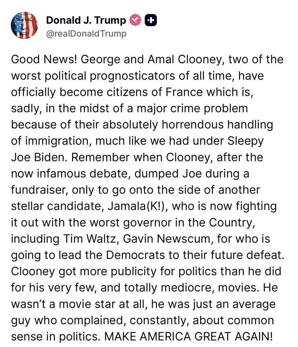 HOLY SH*T 🚨 President Trump just ended George Clooney’s whole career. I love this New Year’s Eve
