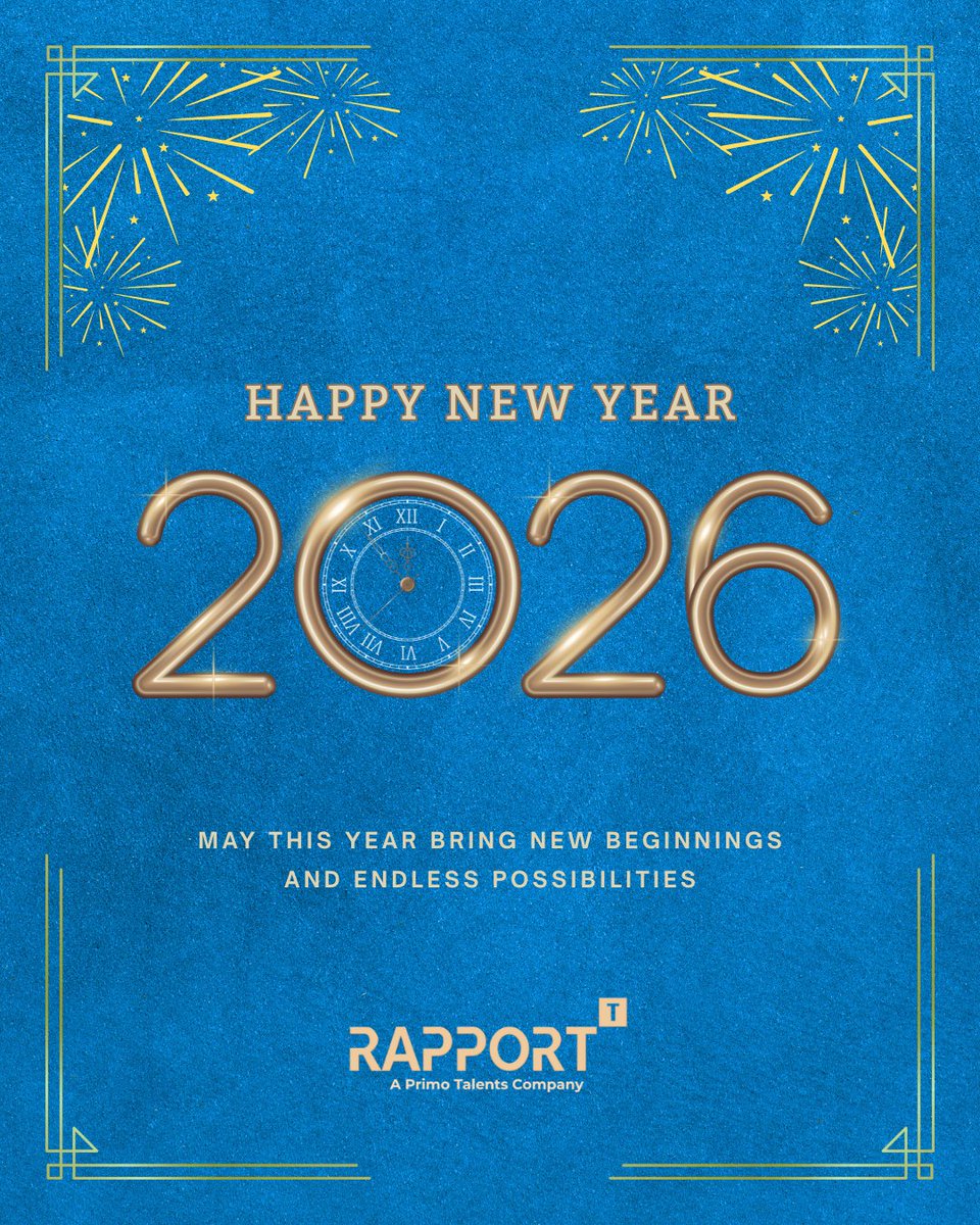 2026 is here, and the mission at <a href="/Rapporttalents/">Rapport Talents</a>  remains unchanged: connecting elite talent with the companies that need them most. We don’t just fill roles; we build the rapport that fuels growth. 

Happy New Year! 🎆 #RapportTalents