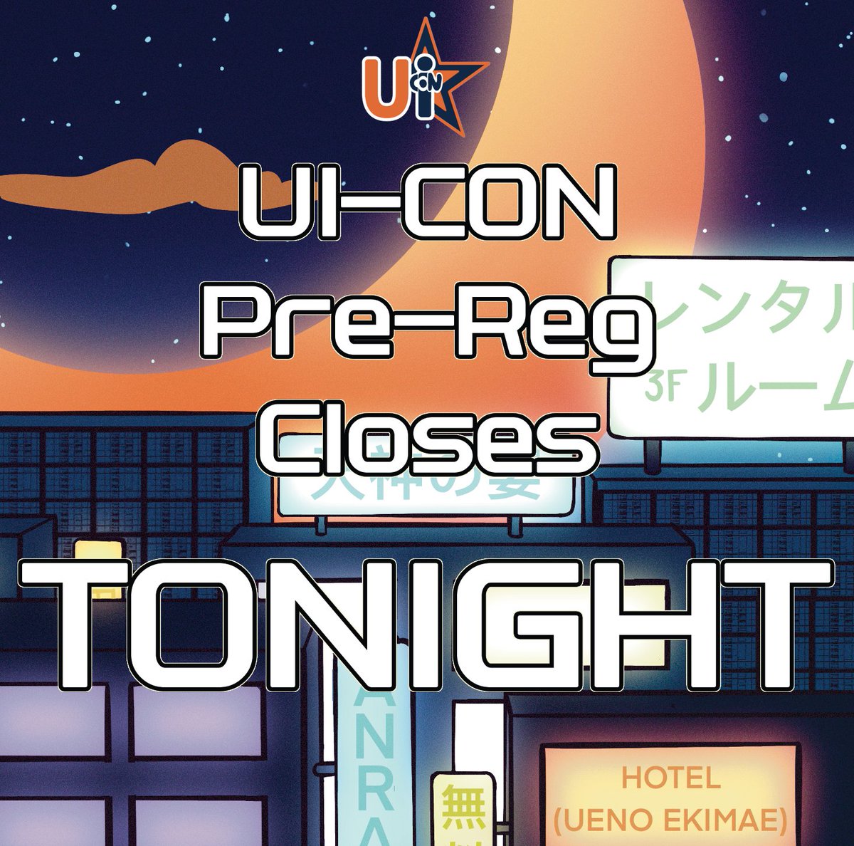 UI-CON pre-registration closes TONIGHT at midnight! Now is the last chance to buy your badge until main registration opens at the convention! Just $15 today versus $20 at the door; register now!