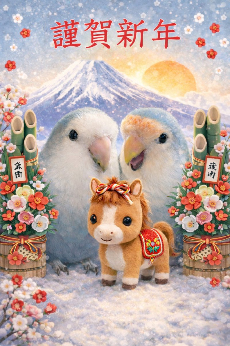 明けましおめでとうございます
＊.*⸜(*ˊᗜˋ*)⸝*.＊

今年もよろしくお願いします😊

皆様と皆様の鳥様達、リンタマがこの１年健やかに元気で暮らせますように　
(｡>ㅅ<｡)

良い１年になりますように。

#お正月
#元旦