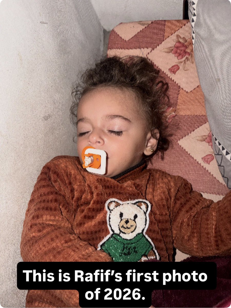 This is Rafif’s first photo of 2026.
Please keep her in your prayers and in your hearts,
and do not forget Rafif and her family.