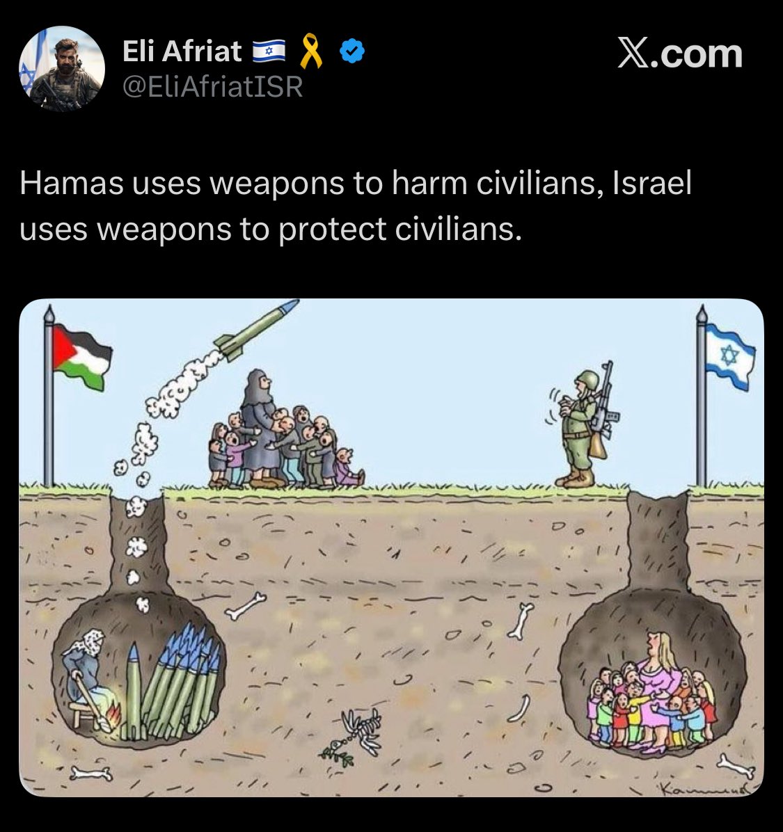 Palestinians use real footage. Israelis use AI.