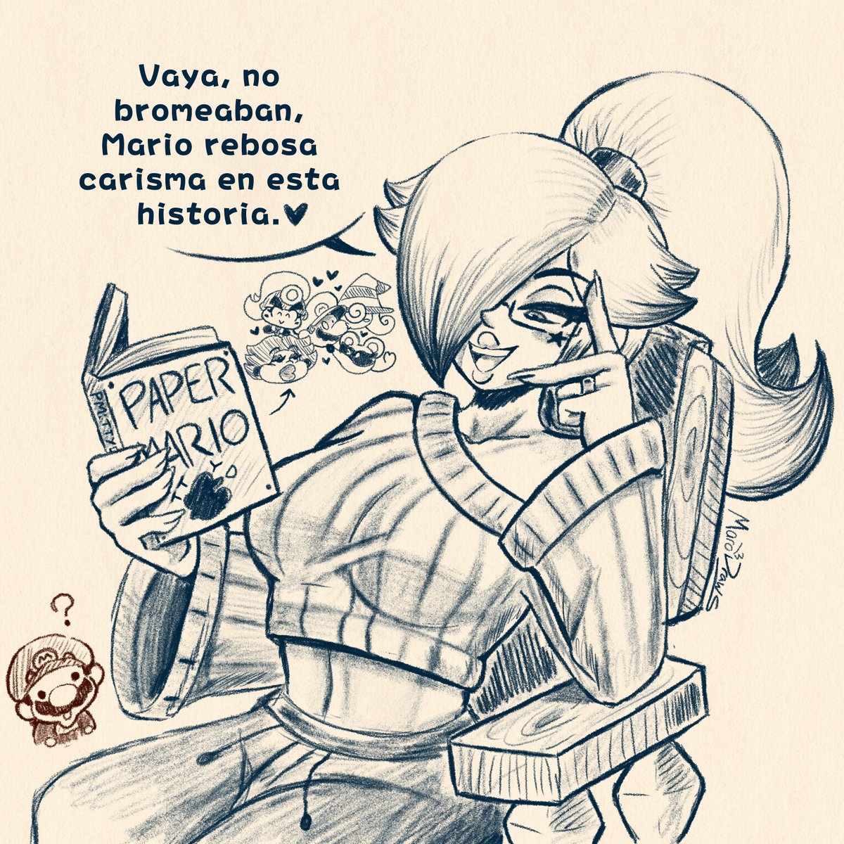 CDVelmor's tweet image. Arte por parte de MaroDraws / @MaroDraws

"Apreciando la buena literatura"

Traducción de mi parte para usted usuario que lo disfrute
#Fanart #DibujoMario #Rosalina
