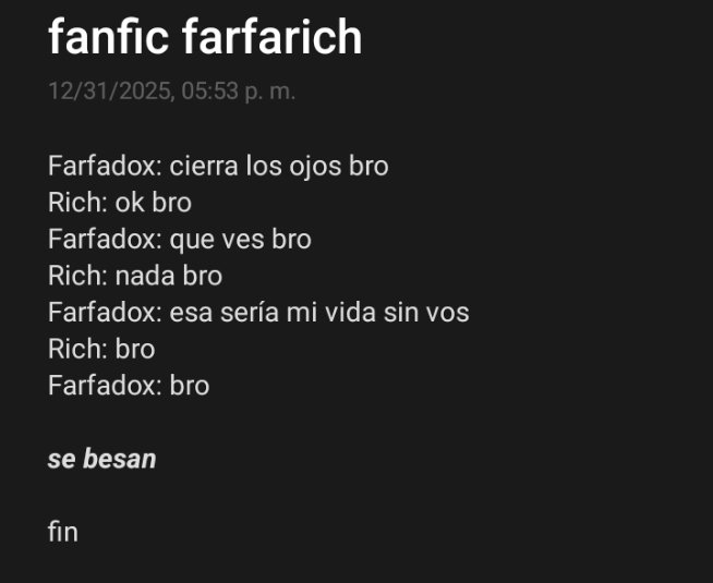 esto de escribir fanfics de farfarich es muy sencillo 🔥🔥🔥