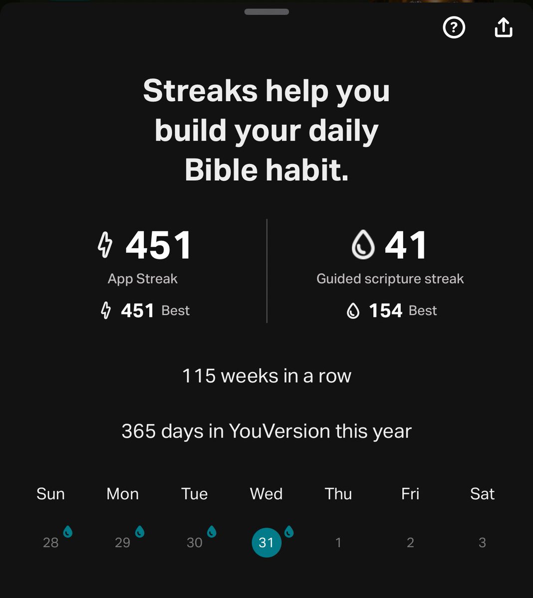 God has been so good to me this year and I’m super thankful for how far he has brought me. 

One of my proudest moments was being consistent with getting guidance everyday through the word on the “Youversion” App, and I would implore any of you on here to try it out for next