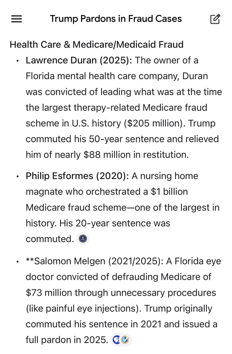 devahaz's tweet image. Minnesota fraud rings are real and very bad. All should be pursued and prosecuted. But selective outrage around this particular fraud involving Somali immigrants is stupid. I asked Gemini about healthcare fraud ringleaders pardoned by Trump. This deserves as much or more outrage: