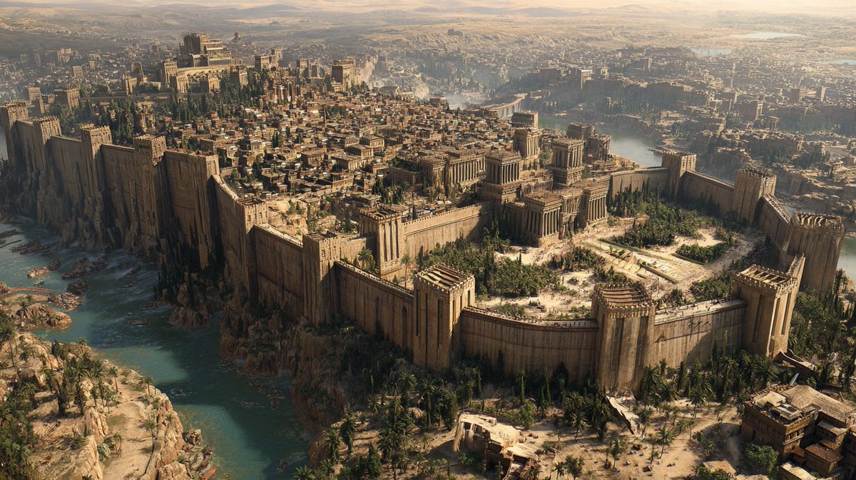 ivanfamil's tweet image. Cuando el rey Senaquerib decidió construir su capital, centro del universo, contrató arquitectos y a la propia naturaleza. Desvió ríos, aplanó montañas y creó una ciudad tan grande que se tardaba tres días en cruzarla. Así se construyó la colosal Nínive. Tira del hilo 🧵👇🏽👇🏽👇🏽