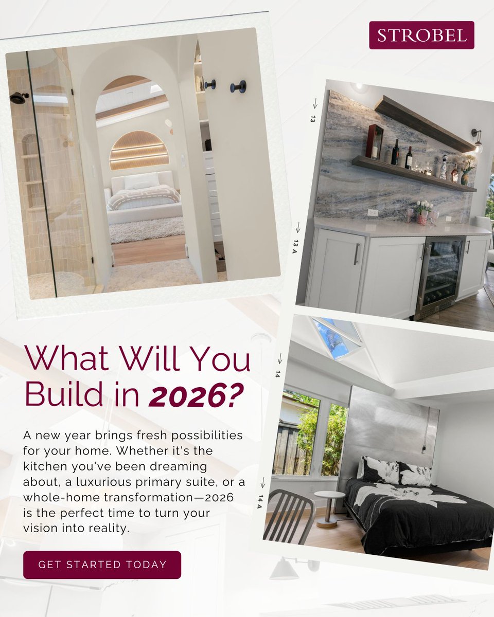 DesignStrobel's tweet image. New year, new possibilities for your home. 🥂

Every award-winning project starts with a simple conversation. What will you build in 2026? Let's start planning today. strobeldesignbuild.com

#newyear #strobeldesignbuild #tampabayremodeling #homerenovation #craftsmanship