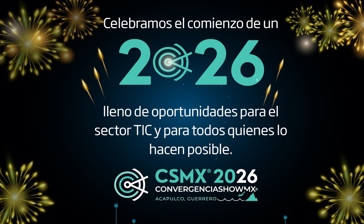 Recibimos el Año Nuevo con la mirada puesta en la transformación digital que impulsa a México. Que este nuevo ciclo traiga innovación, alianzas estratégicas y avances que fortalezcan el ecosistema tecnológico del país.
#AñoNuevo2026 #CSMX2026 #InnovaciónDigital #TecnologíaMX
