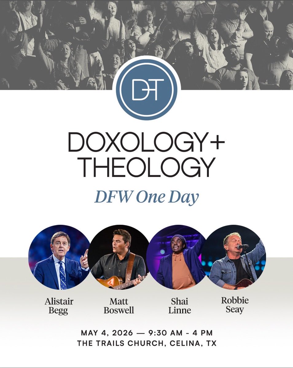 We are so excited to launch a new series of <a href="/DoxAndTheo/">Doxology & Theology</a> One Day conferences, beginning right where it began in 2012: DFW.

Pastors and worship leaders, mark your calendar and join us on May 4th! 

Registration to open soon. Sign up here to stay up to date: bit.ly/3MWVeEK