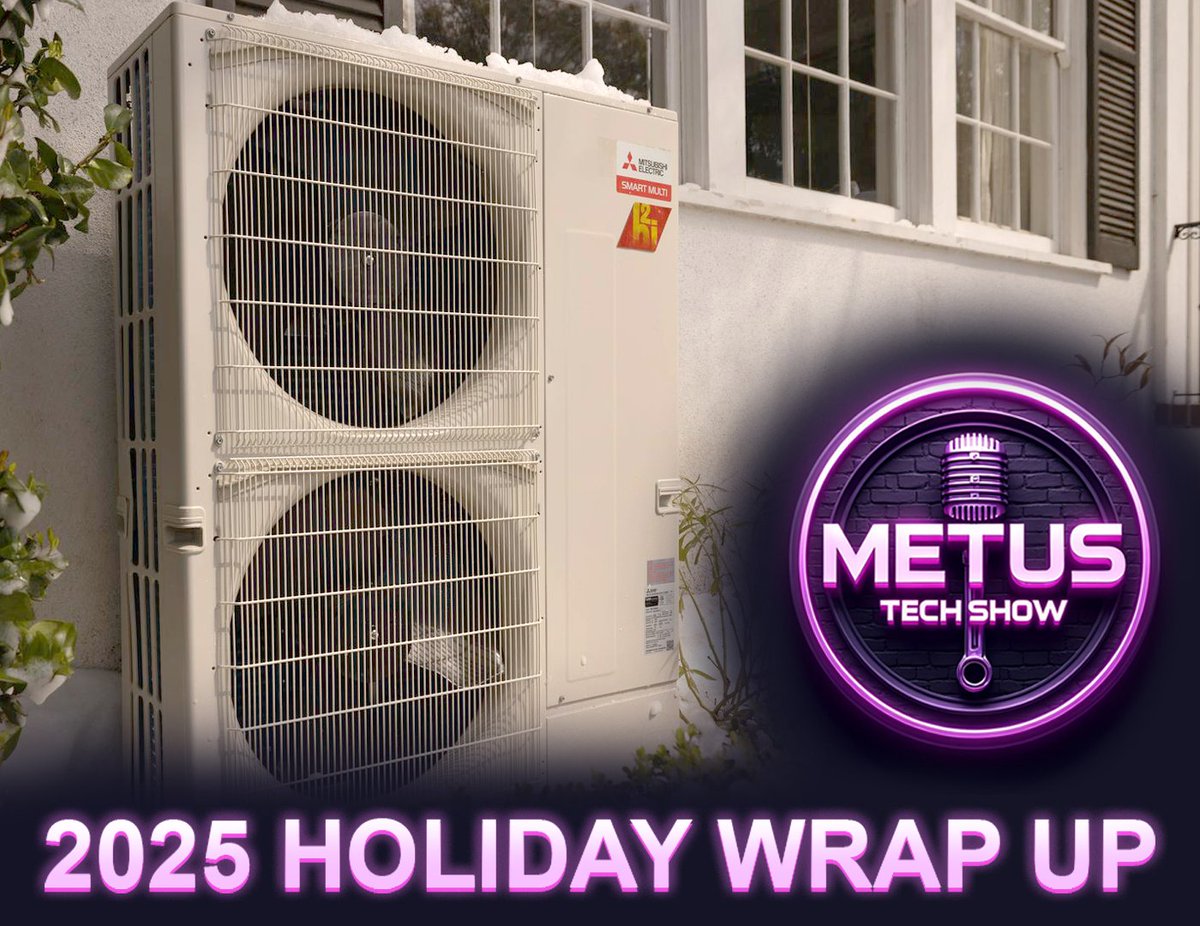 MitsubishiHVAC's tweet image. A new METUS Tech show is now available!

In this episode, we recap some great moments from 2025 and talk about holiday traditions. 

Listen to the new episode here 👉 apple.co/4jkx6ru

Thanks for tuning in, and we will see you next year!

#Holidays #HVACPros #Techshow