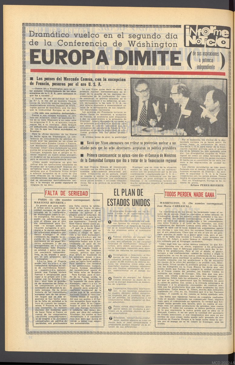Lo nuevo sólo es lo olvidado.
1974.
Al menos, nadie podrá acusarme de no haberlo visto venir.