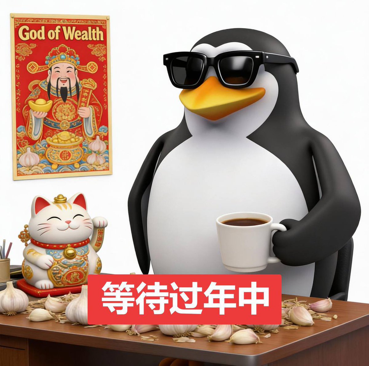 所以企鹅家人们，新年快乐，愿我们新的一年，开启新的征程，每个人都能顺心如意，大吉大利！

So, penguin family, Happy New Year! May we start a new journey in the new year, and everyone can be happy and prosperous!

#恶俗企鹅