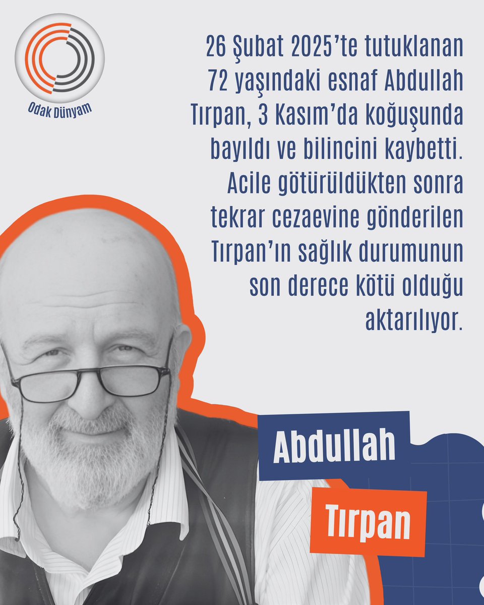 odakdunyam's tweet photo. İnfaz erteleme için yasal tüm şartlar oluştuğu halde, esnaf Abdullah Tırpan’ın cezası ertelenmiyor.

SuçlarCezasız Kalmaz https://t.co/6c5N4q1Jfv