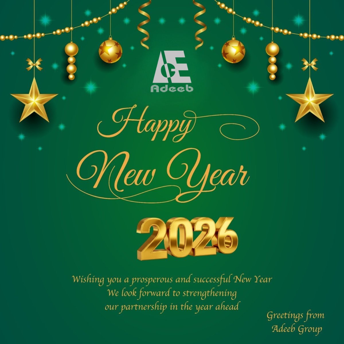 Adeeb Group thanks our stakeholders, partners, and employees for your trust and support in 2025. 

Wishing you and your families a healthy, happy, and prosperous 2026. Here’s to achieving more together.

#AdeebGroup #HappyNewYear2026 #Gratitude #TogetherWeGrow