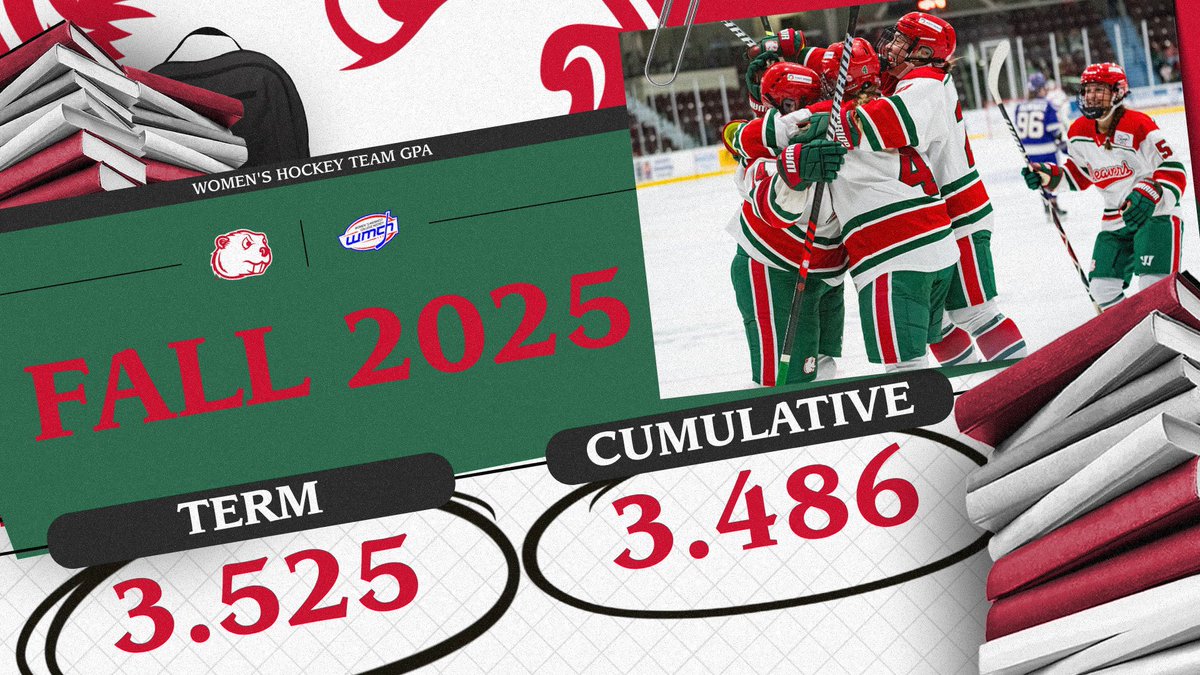 📚FALL 2025 Team GPA📚

Ending 2025 with some excitement! Women’s Hockey came out of the Fall 2025 term with a 3.525 team GPA! This included:

🔺7 SA’s with a 4.0 GPA

🔺10 SA’s on the President’s List (3.8-4.0)

🔺7 SA’s on the VPAA List (3.5-3.79)

#OneTeam