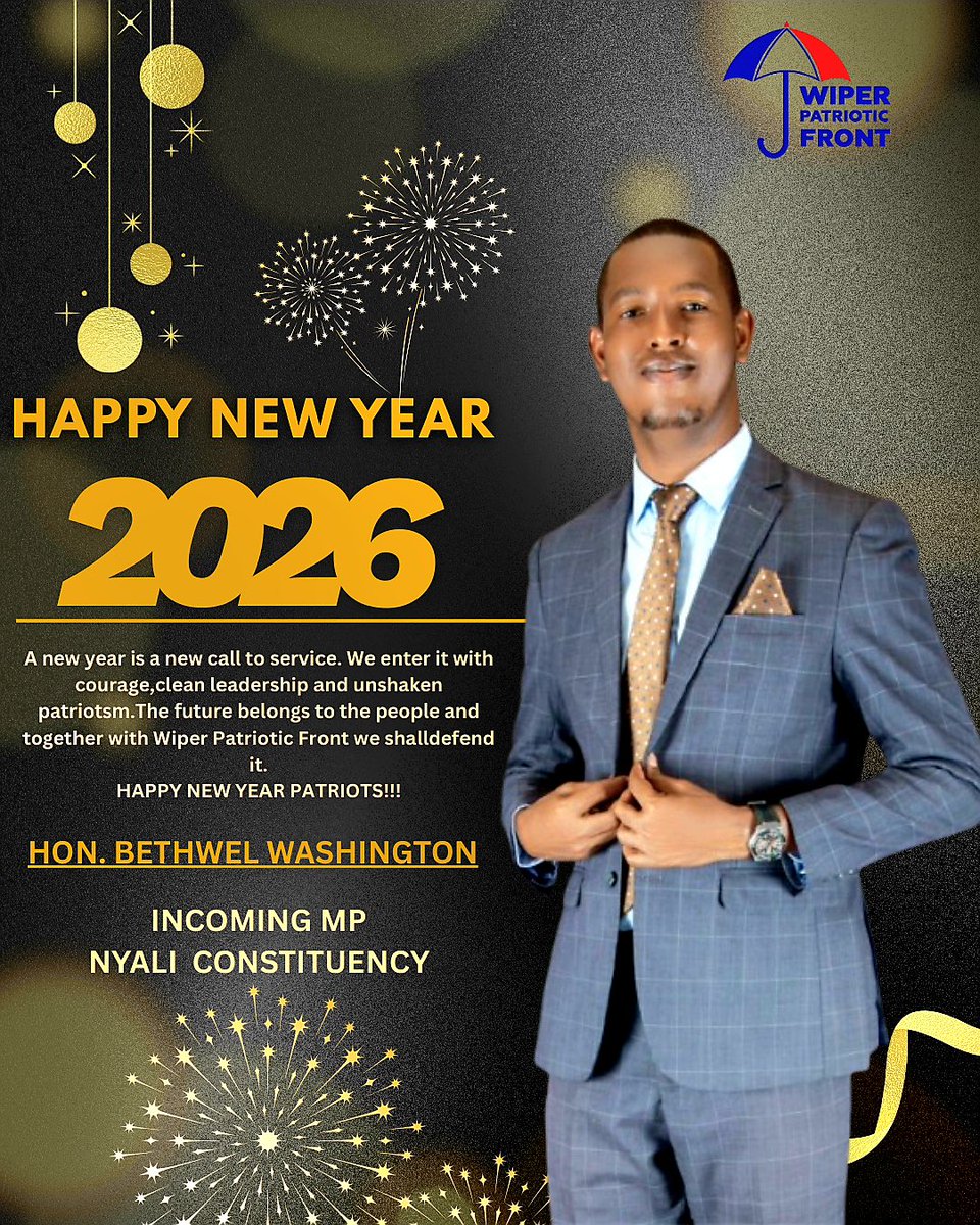 BWashingtone's tweet photo. A new year is a new call to service. We enter it with courage, clean leadership, and unshaken patriotism. The future belongs to the people, and together with Wiper Patriotic Front, we shall defend it.
Happy New Year to all patriots! https://t.co/9vSp4vBPlp