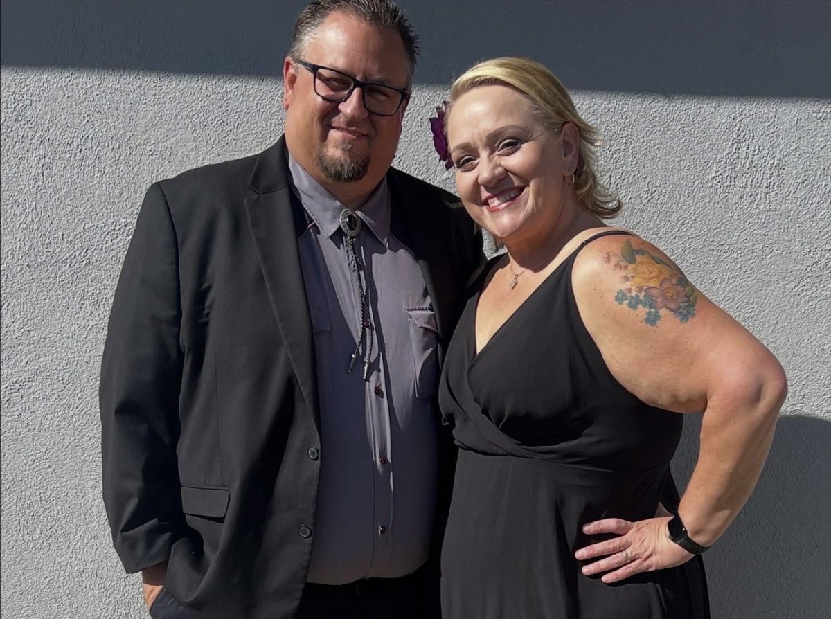 Another picture of the wife &amp; I all dressed up to go to a 50th wedding anniversary party last September! 😍