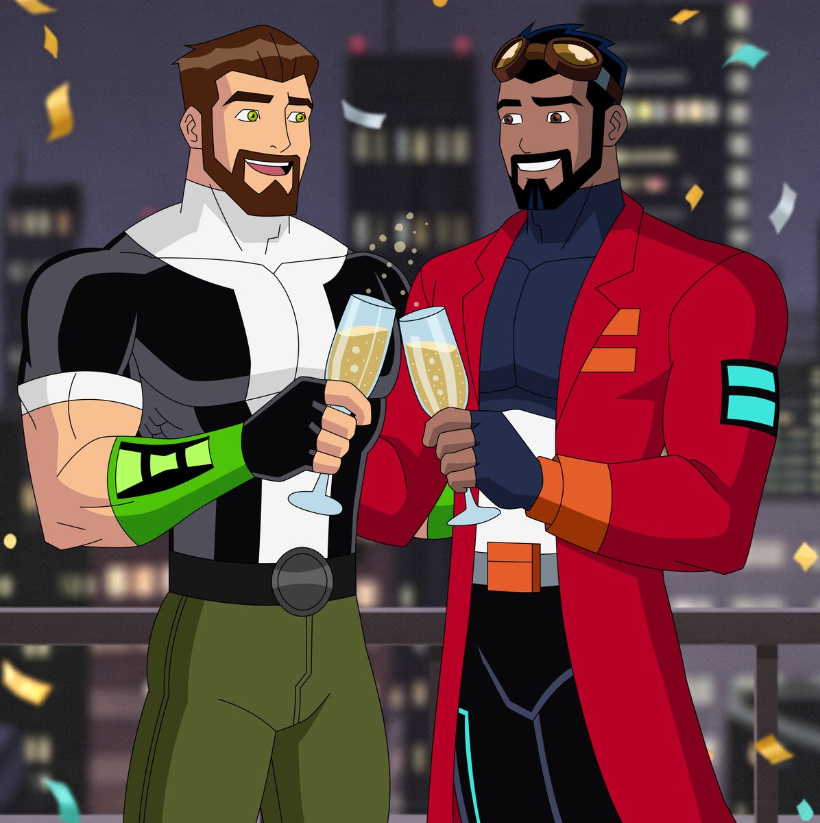 Angelmilian94's tweet image. My last fanart of the year. Ben 10,000 &amp;amp; Generator Rex: Heroes United, but 30 year olds celebrate the last stand of 2025!
Ben 10,000 &amp;amp; Adult Generator Rex sleeping together  #Ben10 #GeneratorRex #bara #muscle #benrex #Ben10000 #RexSalazar #fanart #HappyNewYear2026