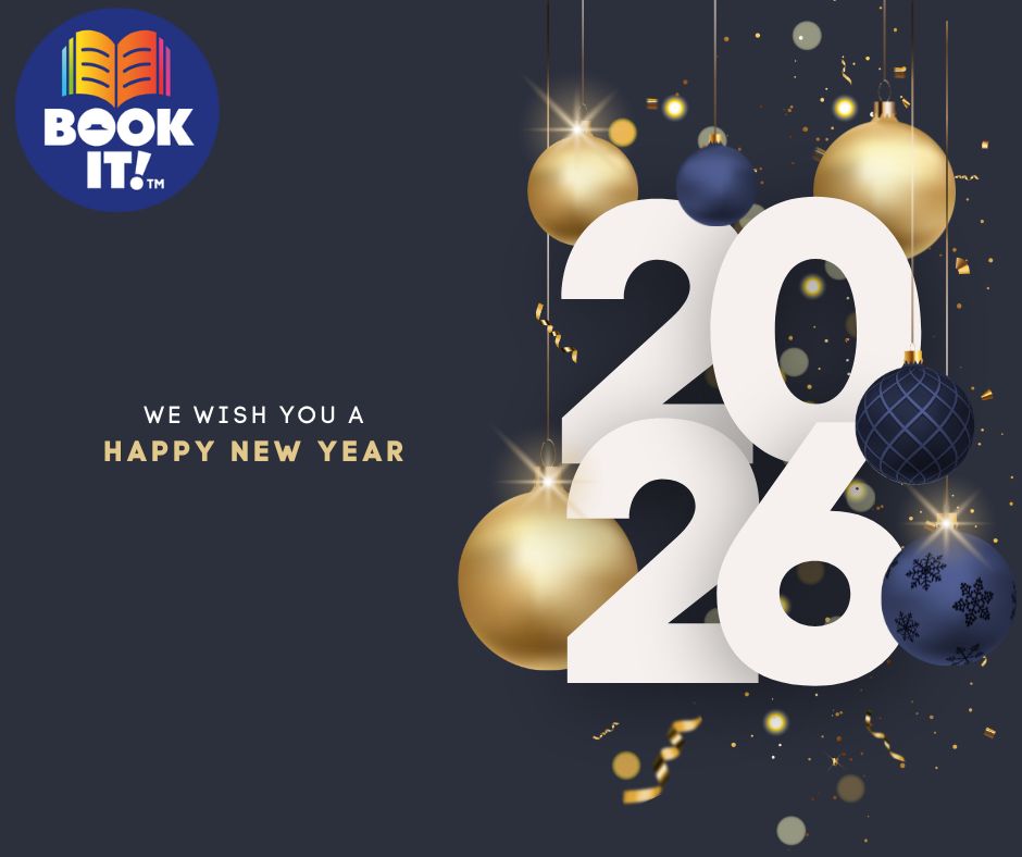 bookitprogram's tweet image. As we wrap up the year, the BOOK IT! Team wants to wish you a happy and safe New Year’s Eve!  Thank you for an incredible year of inspiring readers and sharing the joy of reading in your classroom.

Looking ahead, the December reward claim period starts January 1 through January…