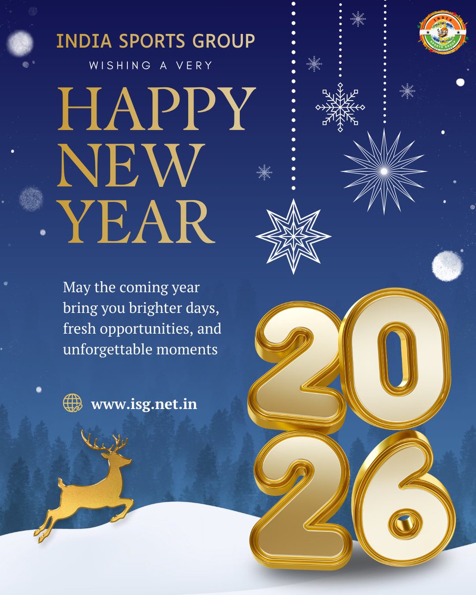 join_isg's tweet photo. Happy New Year 🎉⚽

A new year, new goals, and more exciting sports moments ahead.
Thank you to our players, partners, and fans for your continued support.

Let’s make this year bigger and better together.

#isg #HappyNewYear #NewYear2026 #NewBeginnings https://t.co/XZIvKd5AGJ