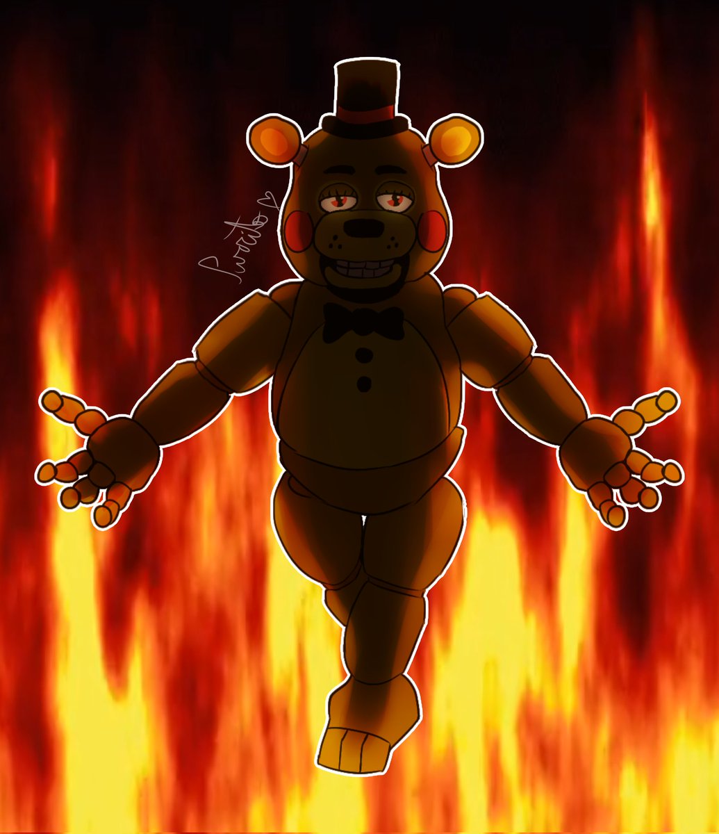 PurritoMeow's tweet photo. "I know it sounds cheap... Just call me Golden Freddy." 🔥✍️  (Fanart of this lol) https://t.co/cucEyVxqMF