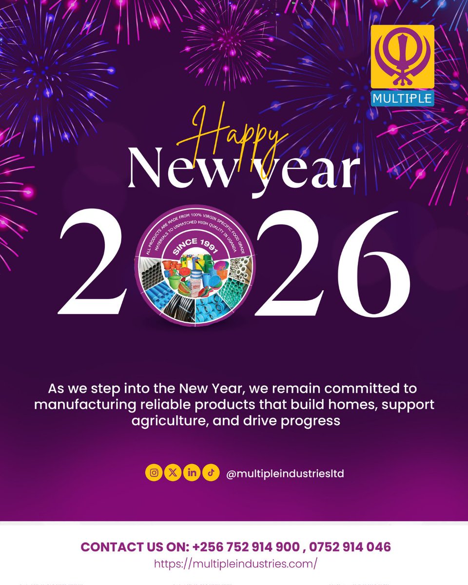 MultipleIndust's tweet photo. we welcome the New Year, we extend our sincere gratitude to our valued customers, partners, and stakeholders for your continued trust and support.

Wishing you a prosperous and successful New Year.

#happy2026 #multipleindustriesltd https://t.co/HptlcjsIuv