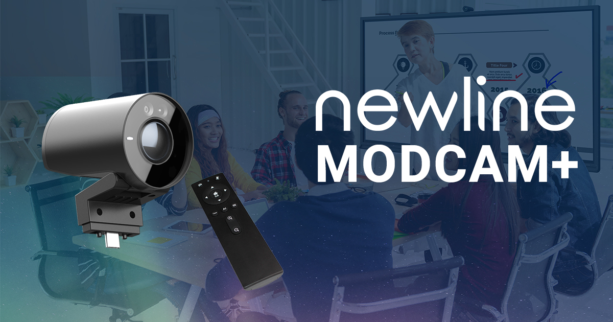 Be UC-ready in a flash by adding the ultra-high-definition Newline 4K ModCam+ to all Newline displays, with 2 built in microphones, AI-powered auto-framing, remote control and more. Learn more at newline.pub/3XWFBzj