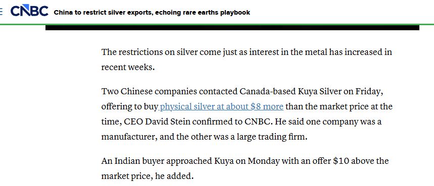 Nostre_damus's tweet image. China is going directly to miners to acquire Silver +$8 over spot

India is offering +$10 over spot

The Silver Supply issue is worse than you think