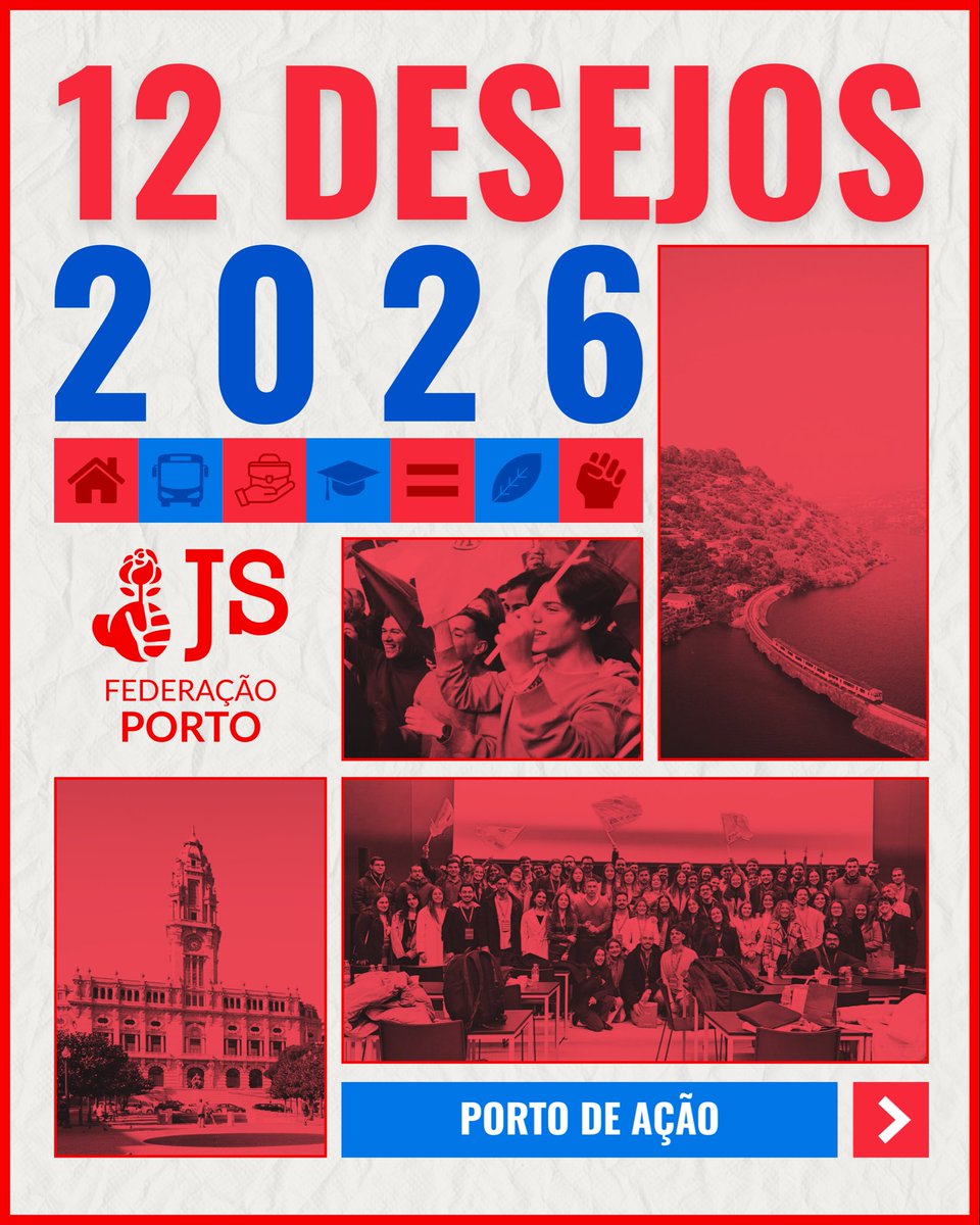 jsfedporto's tweet photo. ⭐️ 𝗡𝗼𝘃𝗼 𝗔𝗻𝗼. 𝟭𝟮 𝗗����𝘀𝗲𝗷𝗼𝘀. 𝟭 𝗣𝗿𝗼𝗽𝗼́𝘀𝗶𝘁𝗼 𝗖𝗼𝗺𝘂𝗺.

#JuventudeSocialista 
#FederaçãoPorto
#PortoDeAção https://t.co/VhDOy2sQ0t