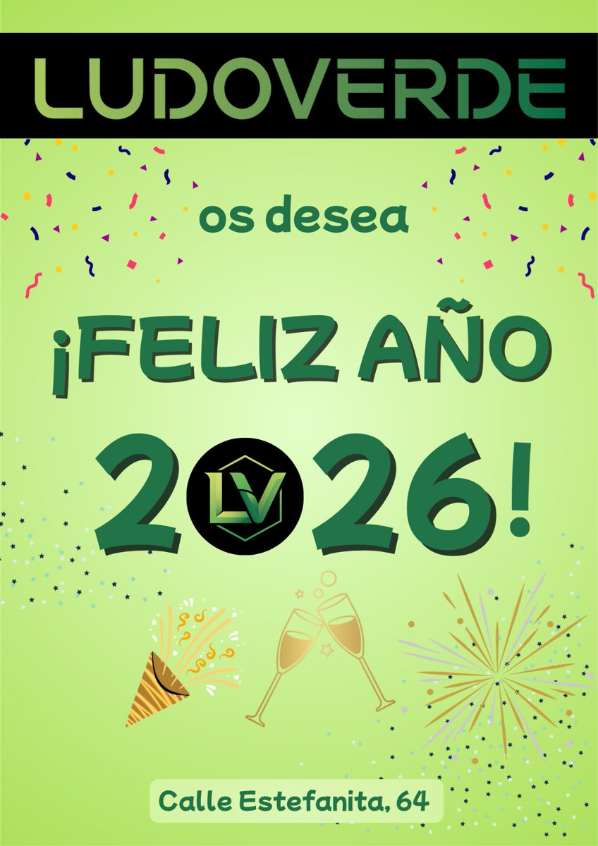 ¡Nuestros mejores deseos para todos! 
Esperamos que 2026 venga cargadito de juegos para nuestros socios y para todos vosotros 🎉🥂