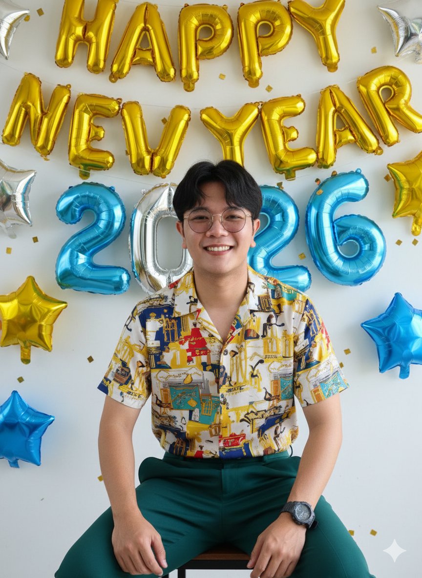 "Happy New Year 2026! ขอส่งความปรารถนาดีให้ทุกคนพบเจอแต่สิ่งดี ๆ มีพลังในการทำตามความฝันให้สำเร็จในทุกเรื่องนะครับ"