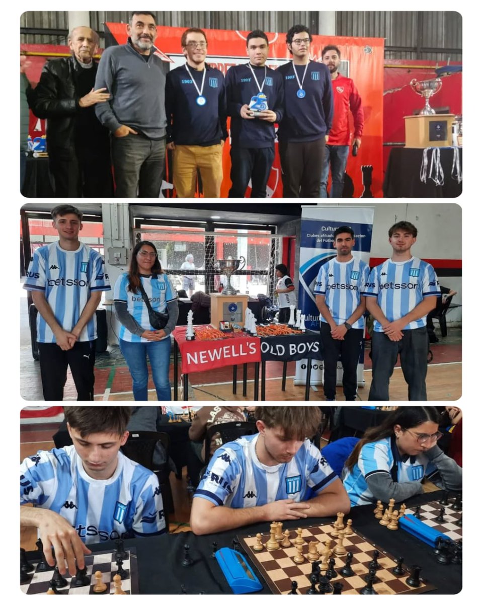 <a href="/RacingClub/">Racing Club</a> <a href="/DTGustavoCostas/">Gustavo Costas Makeira</a> <a href="/CulturaAFA/">Cultura AFA</a> ♟️ Nuestro equipo de ajedrez nos representó en las Copas organizadas por Cultura AFA en Independiente y Newell's. Y tuvimos el honor de ser, por primera vez, sede del Torneo de la Liga Nacional.