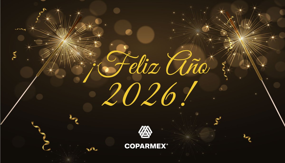 🎆✨ Cerramos este año con gratitud y confianza en lo que viene.
Gracias a quienes creen, participan y trabajan todos los días para seguir construyendo una sola Coparmex, un solo México, con más oportunidades y desarrollo inclusivo. 🙌🇲🇽

🎉 ¡Feliz Año 2026!