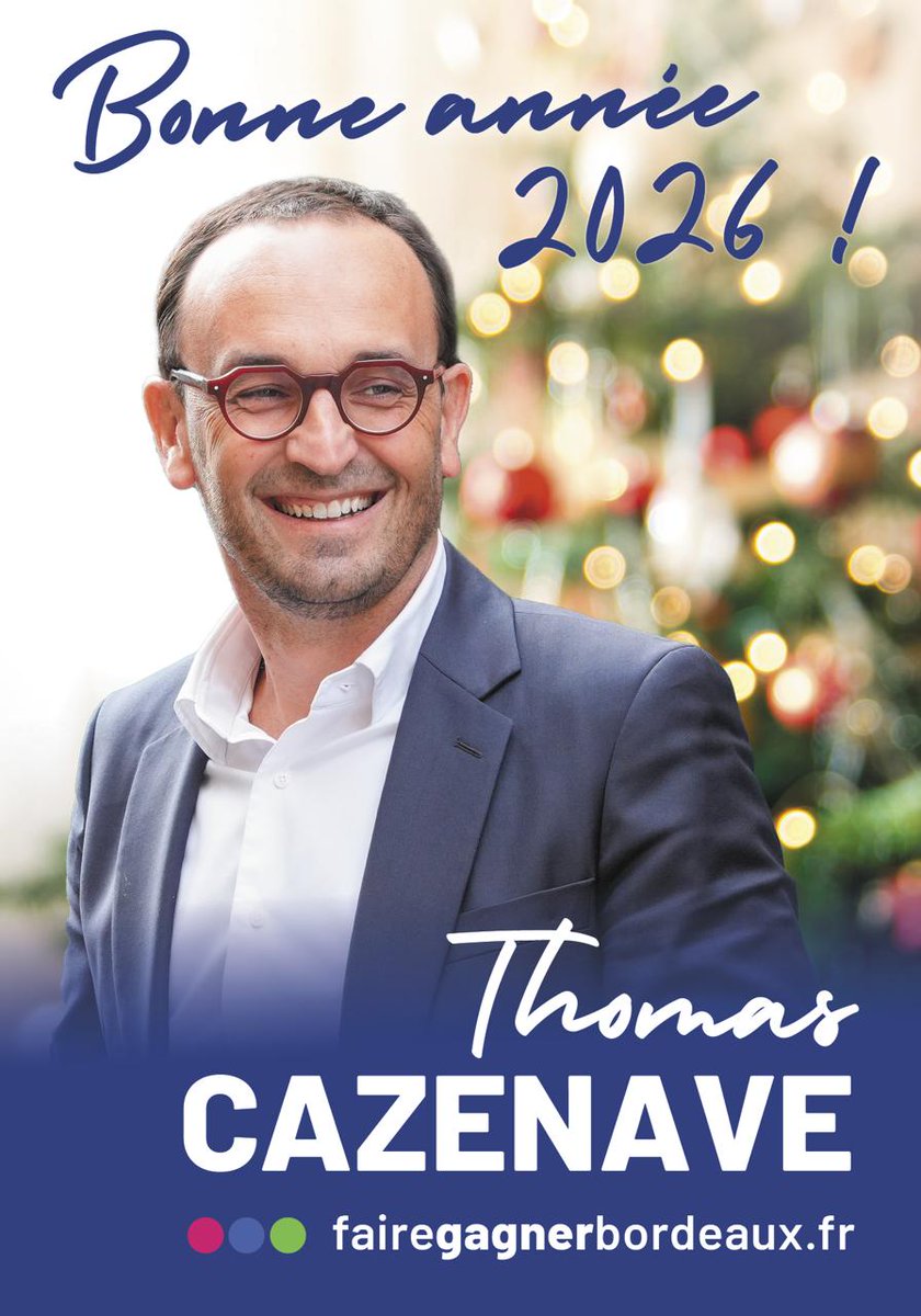 A toutes et tous j'adresse mes meilleurs vœux pour 2026. 
Que cette année soit faite de santé, de bonheur et de belles aventures pour vous et vos proches.
Bordelaises et Bordelais, unissons nos forces pour que cette année soit celle d'un nouvel élan pour notre ville.