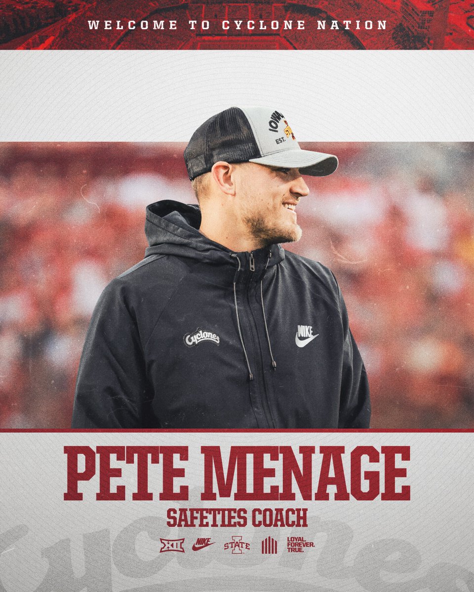 CycloneFB's tweet image. Welcome to Ames, @PeteMenage🌪️

🔗: cyclones.com/sports/footbal…