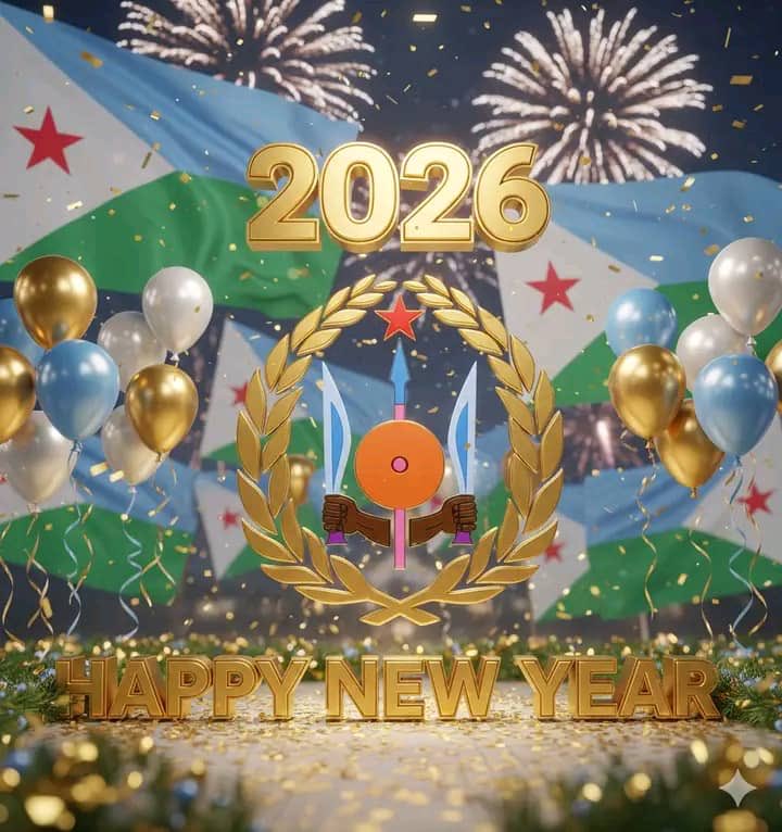 Bonne et heureuse année 2026
À tous, cette nouvelle année vous apporte santé, joie, bonheur et prospérité.🎉✨
Que 2026 soit une année d'accomplissement, de développement et de progrès pour notre pays 🇩🇯🇩🇯🇩🇯🇩🇯🇩🇯🇩🇯. HAPPY NEW YEAR 2026  🎉 ⭐️
