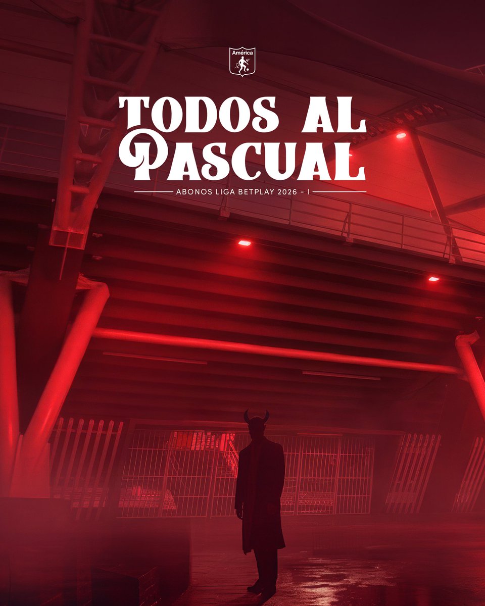 AmericadeCali's tweet image. 🔜 ¡El 2026 se juega con ustedes! Es momento de volver a caminar del mismo lado, a creer desde el primer minuto y a hacer sentir el peso de nuestro fortín en cada partido. 🇦🇹

🏟️ ¡Nos vemos en el Pascual! tuboleta.com/es/eventos/ame…

*Aplican términos y condiciones.