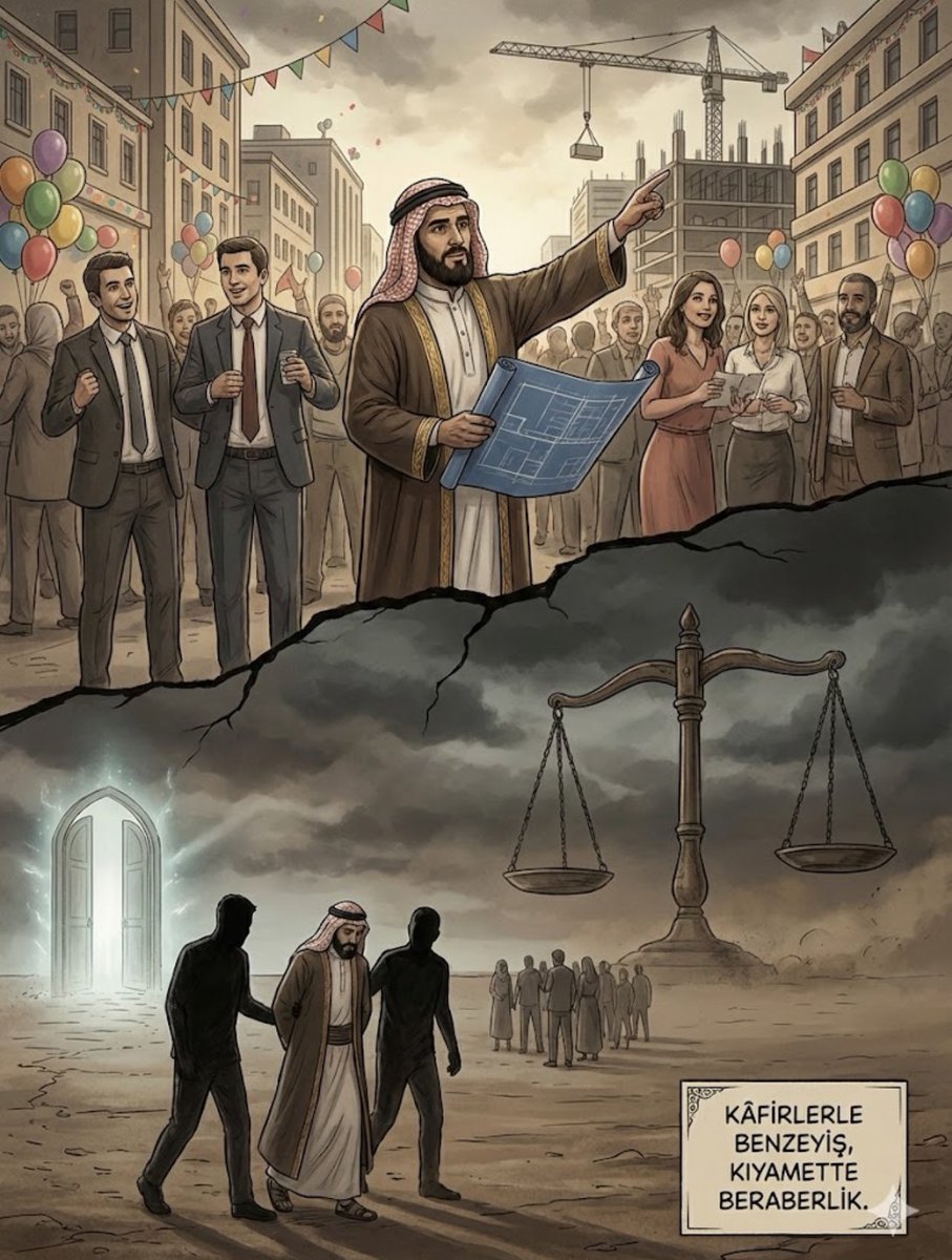 Ahmet Gümüşhanevî Hz.leri şöyle diyor: “Kâfirler arasında yerleşip bina yapan, onların bayramlarına iştirak eden ve onlara benzeyen kişi bu hal üzere öldüğünde kıyamet günü onlarla beraber haşr olunur.”

Sizce  kılık ve  kıyafetlerimiz'de onlarla aynıysa  komşu olurmuyuz onlarla