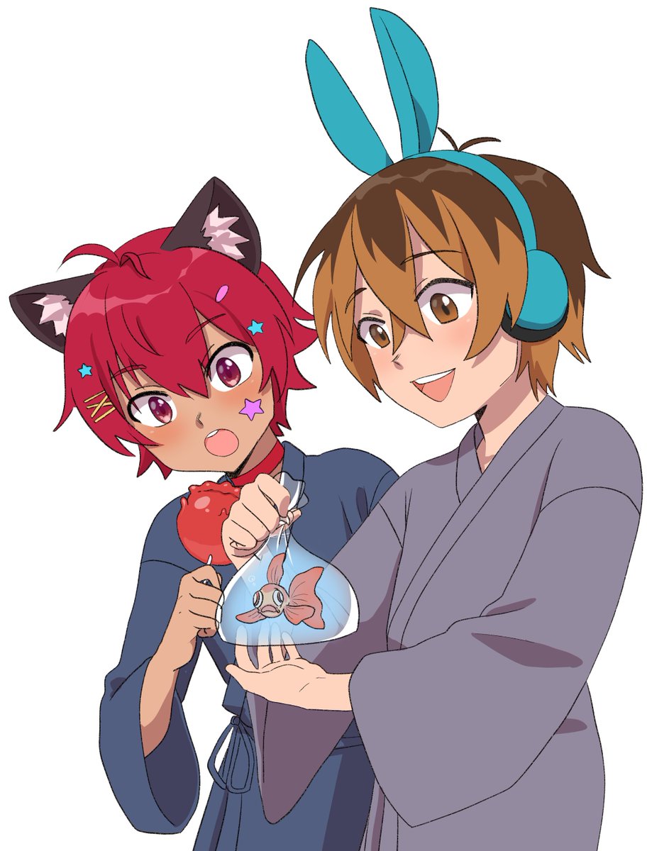 Nyanpasu~ 
happy new years eve! 
me <a href="/CocobunVT/">Cocobun 🐰🎧 Vtuber</a> got fishy and candy apple! 

🎨: @/ivlice_