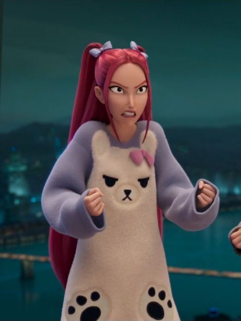 addamsthirdkid's tweet image. she's so cute trying to look angry and dangerous with her bear pajamas