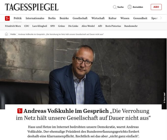 Sich mit dem Russen anlegen wollen, mit dem Chinesen und auch noch mit dem Ami, aber "die Verrohung im Netz hält unsere Gesellschaft auf Dauer nicht aus", was für Clowns...  🥳