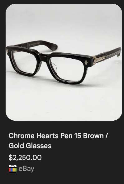 Claiming this while wearing $2,250 Chrome Hearts glasses is crazy behavior